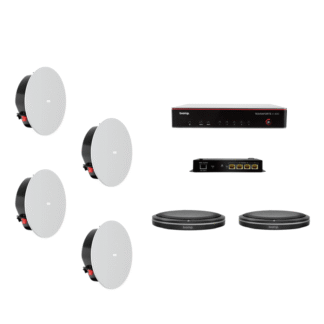 Biamp MRB-L-X400-T-CIC6LP. Pack con TesiraFORTÉ X 400, Micrófonos de Sobremesa y Altavoces de Techo de Bajo Perfil