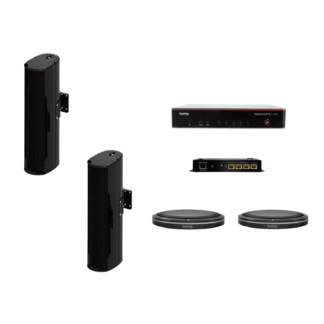 Biamp MRB-L-X400-T-ENT206. Pack con TesiraFORTÉ X 400, Micrófonos de Sobremesa y Altavoces de Columna