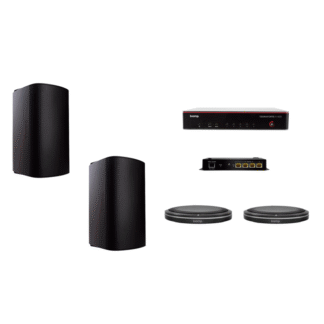Biamp MRB-L-X400-T-EXS8. Pack con TesiraFORTÉ X 400, Micrófonos de Sobremesa y Altavoces de Superficie