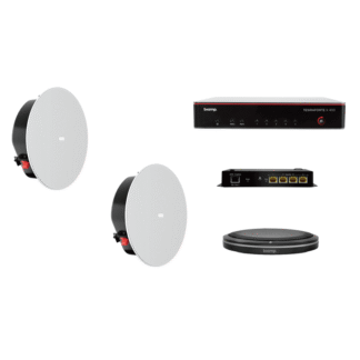 Biamp MRB-M-X400-T-CIC6LP. Pack con TesiraFORTÉ X 400, Micrófono de Sobremesa y Altavoces de Techo