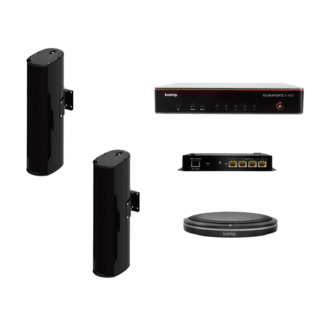 Biamp MRB-M-X400-T-ENT206. Pack con TesiraFORTÉ X 400, Micrófono de Sobremesa y Altavoces de Columna