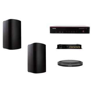 Biamp MRB-M-X400-T-EXS8. Pack con TesiraFORTÉ X 400, Micrófono de Sobremesa y Altavoces de Superficie