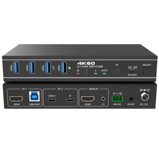 DVDO-USBC-HDMI-PS-21, Selector de Presentaciones 4K 2x1 con Entradas USB-C y HDMI