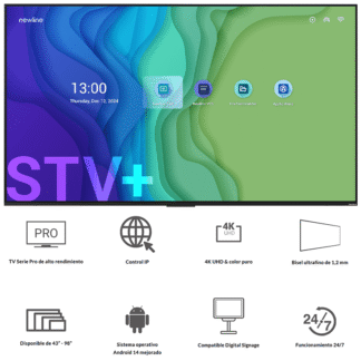 Newline STV+ Series, Pantalla Comercial de Alto Rendimiento de 43" a 98"