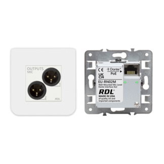 RDL EU-RN02M - Interfaz Dante de Salida de Micrófono para Pared
