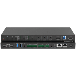 DVDO-USBC-HDMI-PS-42-XL, Selector de Presentaciones 4x2 Entradas USB-C y HDMI, Audio, 2 puertos LAN